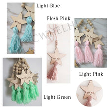 Load image into Gallery viewer, Adorable Sleepy Eye Eyelash Kids Room Decoration Crafts Wood Wall Hanging Stars Decorative Beads Tassel Photography Props Gift For Kids Bedroom Decor Makeup Sticker For Girls Room Wall Art