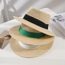 Load image into Gallery viewer, Adult Summer Straw Hat Fashion Casual Beach Fedora Hat Wide Brim Straw Hat Luxury Fedora Summer Packable Sun Hat Lightweight Women Beach Sun Hat Breathable Sun Hats For Women 56-58cm