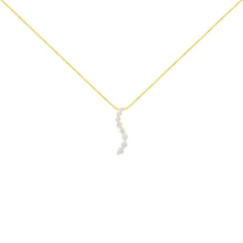 Load image into Gallery viewer, 14k Yellow Gold 3.0 cttw Baguette and Brilliant Round-Cut Diamond Journey 18" Pendant Necklace (I-J Color, I2-I3 Clarity)