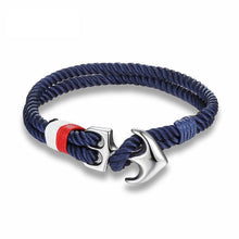 Load image into Gallery viewer, High Quality Anchor Bracelets Charm Nautical Survival Rope Chain Paracord Bracelet Male Wrap Metal Sport Hooks For Men