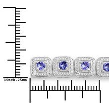 Load image into Gallery viewer, 1.10 Carat Genuine Tanzanite .925 Sterling Silver Bracelet
