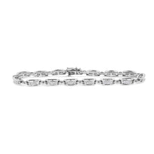 Load image into Gallery viewer, 14K White Gold 1.00 Cttw Princess-Cut Diamond Link Bracelet (I-J Color, I1-I2 Clarity) - Size 7.25
