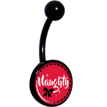 Load image into Gallery viewer, Naughty Holiday Black Belly Ring