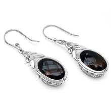 Load image into Gallery viewer, 26.52 Carat Genuine Smoky Quartz .925 Sterling Silver Ring, Pendant and Earrings Set