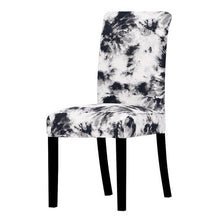 Load image into Gallery viewer, All black flower printed Chair Cover Washable Removable big elastic seat Covers Slipcovers Stretch for banquet hotel arm wedding