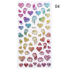 Load image into Gallery viewer, Alphabet Love Shaped Pattern 3D Nail Stickers Slider Valentine Day Decals Foil For Love Nail Art Decoration Pop Art Nail Stickers Sexy Girl Designs Comics Water Transfer Decals Manicure Lips Nail Art Decorations Slider Nail Art Stickers