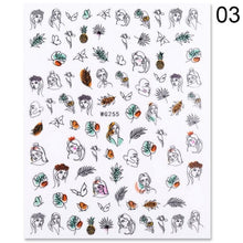 Load image into Gallery viewer, Alphabet Love Shaped Pattern 3D Nail Stickers Slider Valentine Day Decals Foil For Love Nail Art Decoration Pop Art Nail Stickers Sexy Girl Designs Comics Water Transfer Decals Manicure Lips Nail Art Decorations Slider Nail Art Stickers