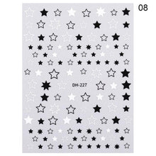 Load image into Gallery viewer, Alphabet Love Shaped Pattern 3D Nail Stickers Slider Valentine Day Decals Foil For Love Nail Art Decoration Pop Art Nail Stickers Sexy Girl Designs Comics Water Transfer Decals Manicure Lips Nail Art Decorations Slider Nail Art Stickers