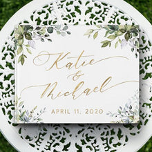 Load image into Gallery viewer, Alternatives Flower Wedding Guest Book Personalized White Guestbook Wedding Guestbook Album Custom Wood Look Printable Guestbook Family Scrapbook Albums Family Anniversary Gift For Couple