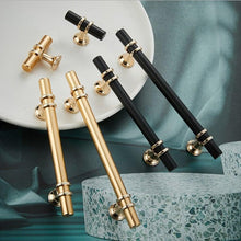 Load image into Gallery viewer, Aluminum Alloy Black Gold Door Handle Wardrobe Kitchen Cabinet Drawer Solid Handle Furniture Handle European Modern Hardware Modern Furniture Cupboard Door Drawer Handles
