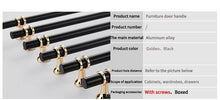 Load image into Gallery viewer, Aluminum Alloy Black Gold Door Handle Wardrobe Kitchen Cabinet Drawer Solid Handle Furniture Handle European Modern Hardware Modern Furniture Cupboard Door Drawer Handles
