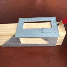 Load image into Gallery viewer, Aluminum Alloy Wooden Square Multifunction Ruler