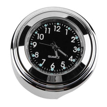 Load image into Gallery viewer, Aluminum Waterproof 22/25mm Motorcycle Handlebar Mount Dial Clock Motorcycle Handlebar Mount Clock Waterproof Handlebar Dial Clock Watch Quartz Clock Watch for Harley Motorcycle Accessories