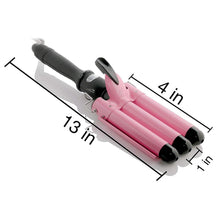 Load image into Gallery viewer, Alure Three Barrel Curling Iron Wand with LCD Temperature Display