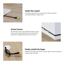 Load image into Gallery viewer, CAT7 Ethernet Cable 10G 600MHz Shielded Flat RJ45 Internet Network Patch Cord Fast LAN Wire Network Gold Plated Lead Polyester Braided For Gaming