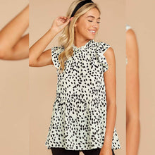 Load image into Gallery viewer, Angashion Women's Casual Floral Print Babydoll Blouse Tunic Tops