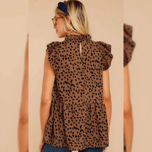 Load image into Gallery viewer, Angashion Women's Casual Floral Print Babydoll Blouse Tunic Tops
