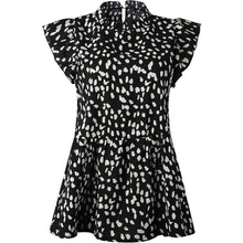 Load image into Gallery viewer, Angashion Women's Casual Floral Print Babydoll Blouse Tunic Tops