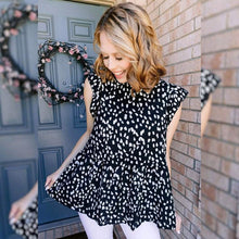 Load image into Gallery viewer, Angashion Women's Casual Floral Print Babydoll Blouse Tunic Tops