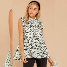 Load image into Gallery viewer, Angashion Women's Casual Floral Print Babydoll Blouse Tunic Tops