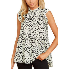 Load image into Gallery viewer, Angashion Women's Casual Floral Print Babydoll Blouse Tunic Tops