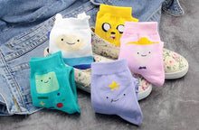 Load image into Gallery viewer, Anime Adventure Time Sock Women Cartoon Cute Socks Ice King Lumpy Space Princess Fun Autumn Winter Yellow Cotton Socks Warm Socks For Men And Women