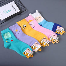 Load image into Gallery viewer, Anime Adventure Time Sock Women Cartoon Cute Socks Ice King Lumpy Space Princess Fun Autumn Winter Yellow Cotton Socks Warm Socks For Men And Women