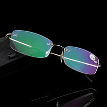 Load image into Gallery viewer, Anti-Blue Light Reading Glasses Ultralight Style Memory Titanium Rimless Reading Glasses For Men & Women Presbyopic Eyeglasses For Everyday Use New Attractive Style