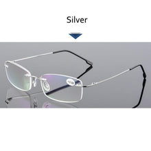 Load image into Gallery viewer, Anti-Blue Light Reading Glasses Ultralight Style Memory Titanium Rimless Reading Glasses For Men & Women Presbyopic Eyeglasses For Everyday Use New Attractive Style
