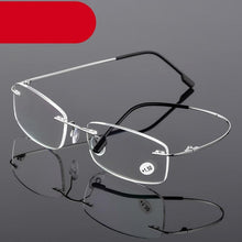 Load image into Gallery viewer, Anti-Blue Light Reading Glasses Ultralight Style Memory Titanium Rimless Reading Glasses For Men & Women Presbyopic Eyeglasses For Everyday Use New Attractive Style