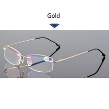 Load image into Gallery viewer, Anti-Blue Light Reading Glasses Ultralight Style Memory Titanium Rimless Reading Glasses For Men & Women Presbyopic Eyeglasses For Everyday Use New Attractive Style