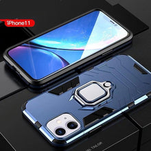 Load image into Gallery viewer, Anti Shock Case For iPhone 11 12 13 14 Pro XR Xs Max X 8 7 6 Plus 5S Magnet Armor Case Cover For iPhone Bumper Back Cover Case Full Protection with Ring Holder & in-Built Kickstand 360 Degree Protection