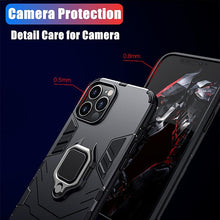 Load image into Gallery viewer, Anti Shock Case For iPhone 11 12 13 14 Pro XR Xs Max X 8 7 6 Plus 5S Magnet Armor Case Cover For iPhone Bumper Back Cover Case Full Protection with Ring Holder & in-Built Kickstand 360 Degree Protection