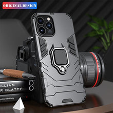 Load image into Gallery viewer, Anti Shock Case For iPhone 11 12 13 14 Pro XR Xs Max X 8 7 6 Plus 5S Magnet Armor Case Cover For iPhone Bumper Back Cover Case Full Protection with Ring Holder & in-Built Kickstand 360 Degree Protection