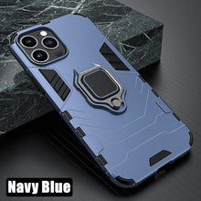 Load image into Gallery viewer, Anti Shock Case For iPhone 11 12 13 14 Pro XR Xs Max X 8 7 6 Plus 5S Magnet Armor Case Cover For iPhone Bumper Back Cover Case Full Protection with Ring Holder & in-Built Kickstand 360 Degree Protection