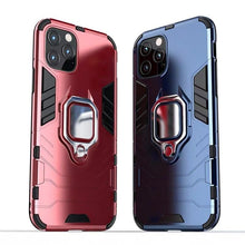 Load image into Gallery viewer, Anti Shock Case For iPhone 11 12 13 14 Pro XR Xs Max X 8 7 6 Plus 5S Magnet Armor Case Cover For iPhone Bumper Back Cover Case Full Protection with Ring Holder & in-Built Kickstand 360 Degree Protection