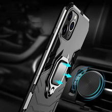 Load image into Gallery viewer, Anti Shock Case For iPhone 11 12 13 14 Pro XR Xs Max X 8 7 6 Plus 5S Magnet Armor Case Cover For iPhone Bumper Back Cover Case Full Protection with Ring Holder & in-Built Kickstand 360 Degree Protection