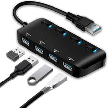 Load image into Gallery viewer, APANAGE 4-Port Powered USB 3.0 Hub Splitter