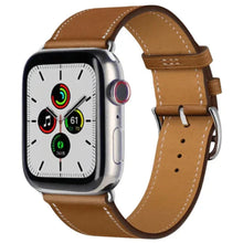 Load image into Gallery viewer, Apple Watch Series 7 (2021) 45 mm – Titanium Case • GPS + Cellular • 32GB – Brown Faux Leather Band