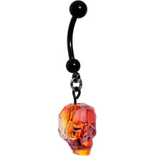 Load image into Gallery viewer, Handmade Red Skull Dangle Belly Ring Created with Crystals