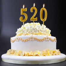 Load image into Gallery viewer, Arabic Number 0-9 Wax Candles Number Candles Cake Numeral Candles Number 0-9 Glitter Cake Topper Decoration For Birthday Wedding Reunion Theme Part Digital Cake Topper Kids Children Party Happy Birthday Ornament Cakes Top Decoration Accessories