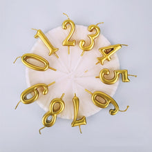 Load image into Gallery viewer, Arabic Number 0-9 Wax Candles Number Candles Cake Numeral Candles Number 0-9 Glitter Cake Topper Decoration For Birthday Wedding Reunion Theme Part Digital Cake Topper Kids Children Party Happy Birthday Ornament Cakes Top Decoration Accessories