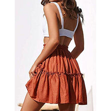 Load image into Gallery viewer, Arjungo Women's Ruffled Boho A Line Skater Mini Skirt
