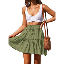 Load image into Gallery viewer, Arjungo Women's Ruffled Boho A Line Skater Mini Skirt