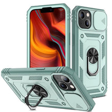 Load image into Gallery viewer, Armor Shockproof Phone Case For iPhone 13 12 11 Pro Max X XR XS Max 11 13 Pro Magnetic Ring Stand Holder Back Cover Slide Camera Cover & Kickstand Built-in 360° Rotate Ring Stand Magnetic Cover Case