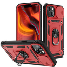Load image into Gallery viewer, Armor Shockproof Phone Case For iPhone 13 12 11 Pro Max X XR XS Max 11 13 Pro Magnetic Ring Stand Holder Back Cover Slide Camera Cover & Kickstand Built-in 360° Rotate Ring Stand Magnetic Cover Case