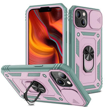 Load image into Gallery viewer, Armor Shockproof Phone Case For iPhone 13 12 11 Pro Max X XR XS Max 11 13 Pro Magnetic Ring Stand Holder Back Cover Slide Camera Cover & Kickstand Built-in 360° Rotate Ring Stand Magnetic Cover Case