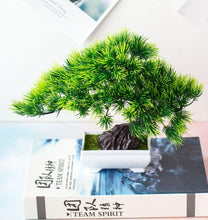 Load image into Gallery viewer, Artificial Bonsai Tree 24x28cm Artificial Green Plastic Small Tree Pot Potted Ornaments Home Garden Desktop Decoration Home Decor