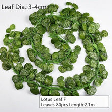 Load image into Gallery viewer, Artificial Decoration Vivid Vine Rattan Leaf Grass Grape Leaves Hanging For Wedding Home Kitchen Garden Party Decor Garland Fake Greenery Vine Leaves Hanging Green Foliage for Home Wedding Garden Wall Decoration