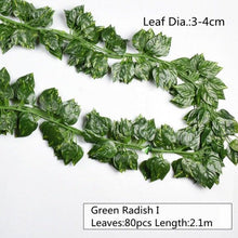 Load image into Gallery viewer, Artificial Decoration Vivid Vine Rattan Leaf Grass Grape Leaves Hanging For Wedding Home Kitchen Garden Party Decor Garland Fake Greenery Vine Leaves Hanging Green Foliage for Home Wedding Garden Wall Decoration